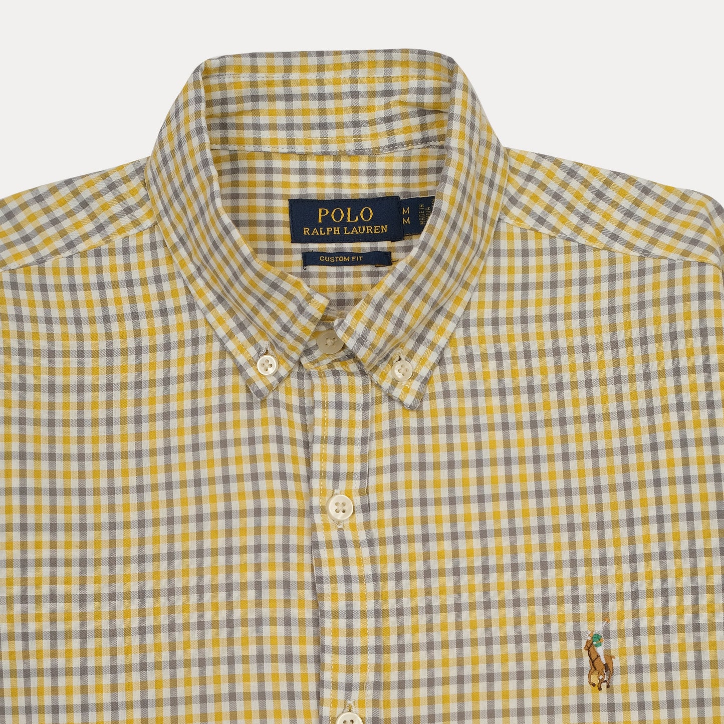 POLO RALPH LAUREN Custom Fit Yellow Checkered Button-Down Shirt