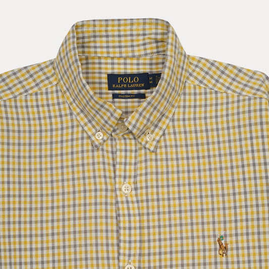POLO RALPH LAUREN Custom Fit Yellow Checkered Button-Down Shirt