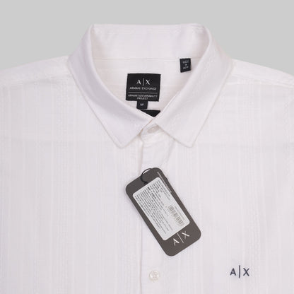 A|X Striped White Button-Up Shirt
