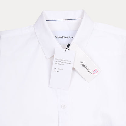Calvin Klein Jeans Elegant White & Beige Contrast Shirt