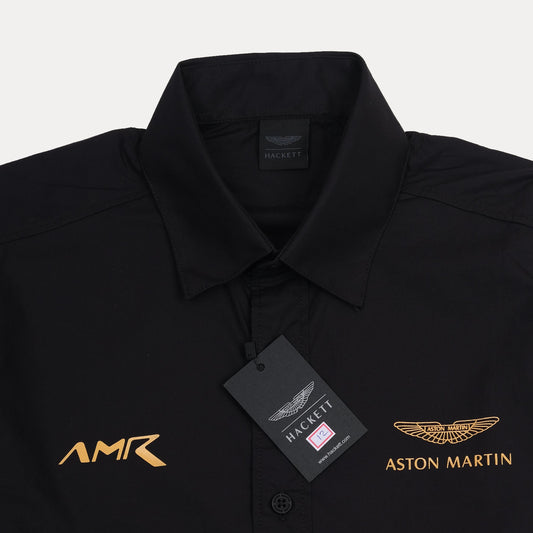 Hackett Aston Martin AMR Long Sleeve Shirt in Midnight Obsidian
