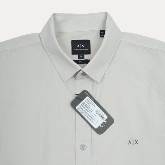 A|X Slim Fit Button-Up Shirt in Light Grey