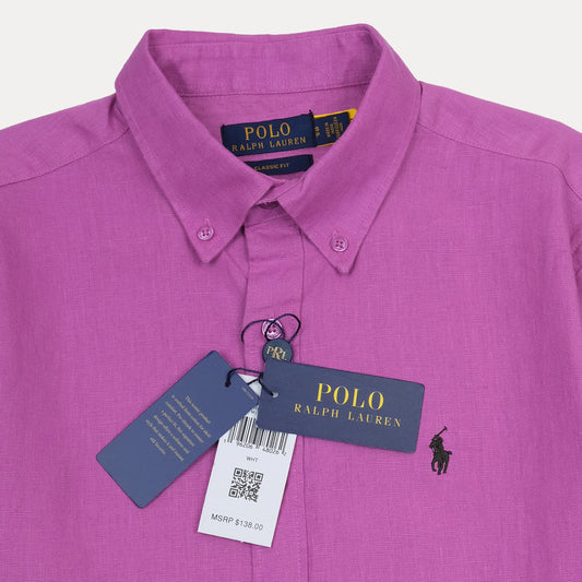 Polo Ralph Lauren Classic Fit Linen Shirt in Radiant Orchid