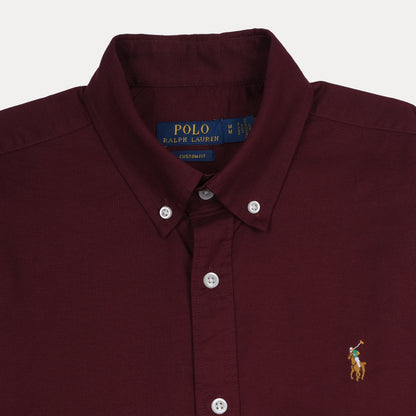 Polo Ralph Lauren Custom Fit Long Sleeve Button-Down Shirt in Burgundy