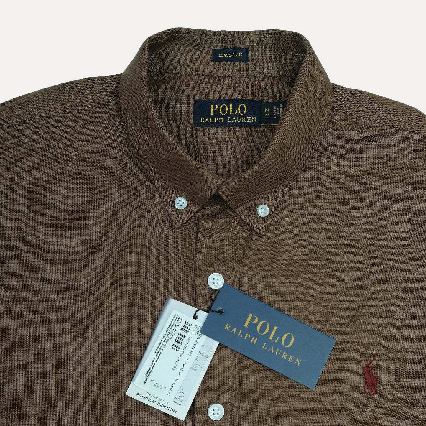 POLO RALPH LAUREN Linen Classic Fit Long Sleeve Button-Up Shirt in Earthy Brown