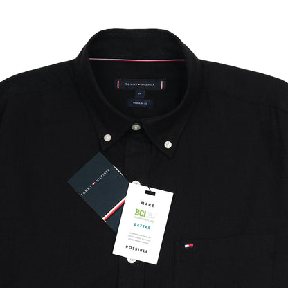 Tommy Hilfiger Classic Charcoal Elegance Button-Up Linen Shirt