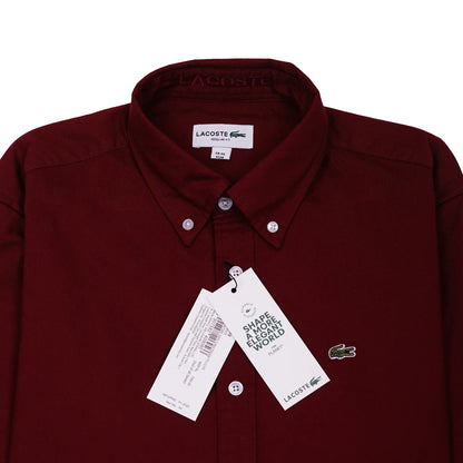 Lacoste Elegant Burgundy Button-Up Shirt