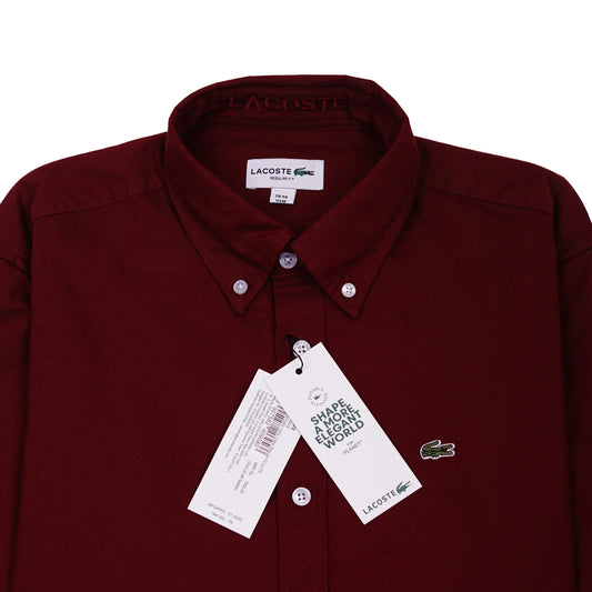 Lacoste Elegant Burgundy Button-Up Shirt