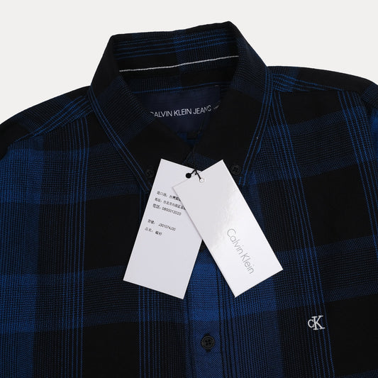 CALVIN KLEIN Oceanic Indigo Tailored Fit Long Sleeve Button-Up Shirt