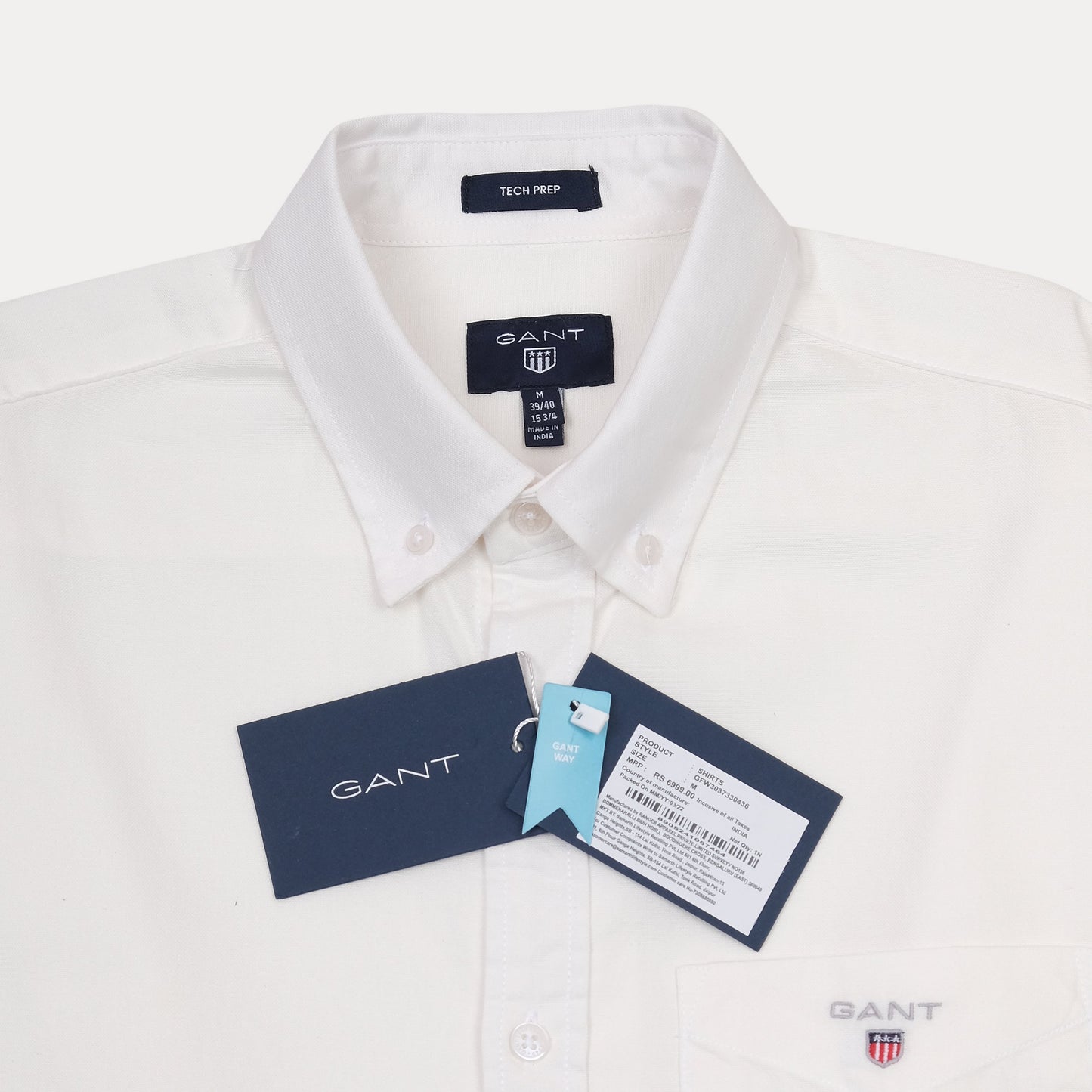 GANT Tech Prep Elegant Whisper White Button-Up Shirt
