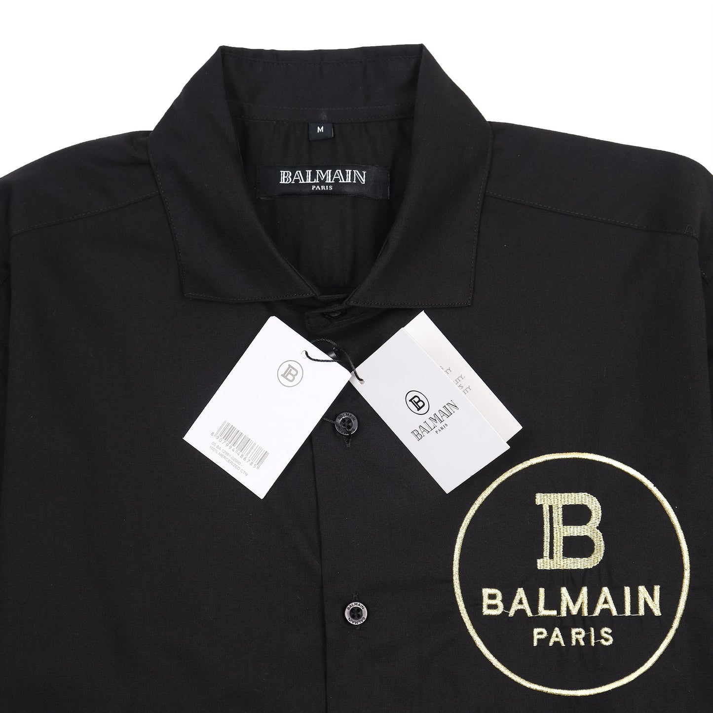 Balmain Elegant Noir Embroidered Shirt