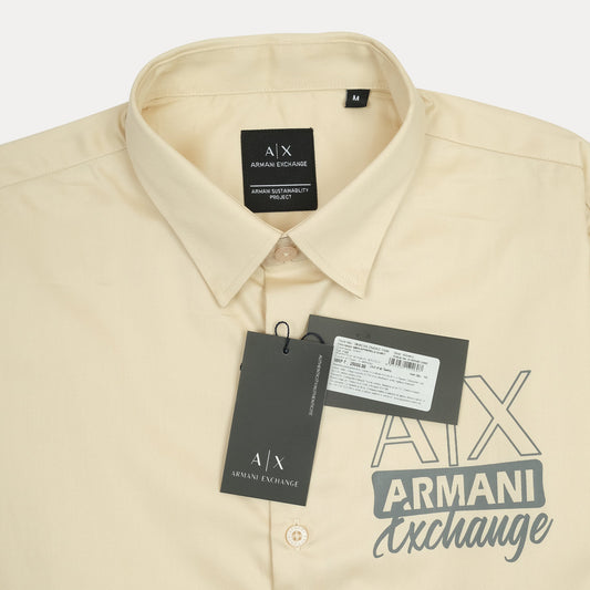 ARMANI EXCHANGE Prismatic Sable Umber Classic Fit Long Sleeve Shirt