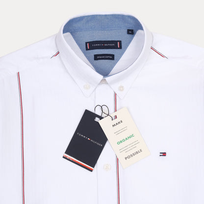 Tommy Hilfiger Organic Cotton Striped Elegance Shirt in Crisp White