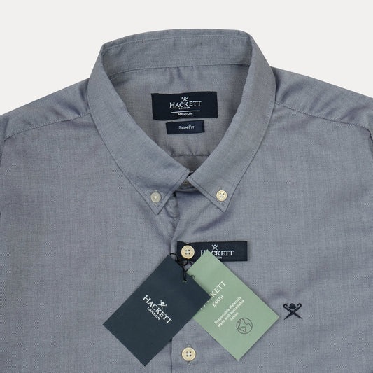 HACKETT SumFit Stylish Slate Grey Button-Up Shirt