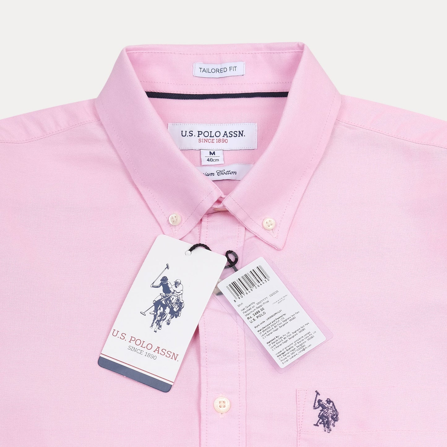 U.S. Polo Assn. Tailored Fit Cotton Shirt in Blushing Pink