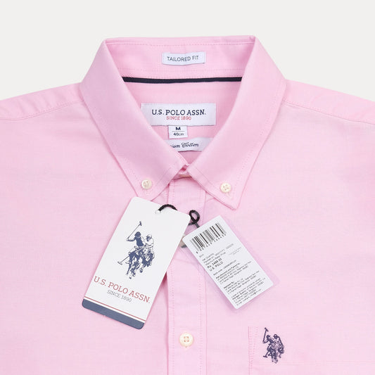 U.S. Polo Assn. Tailored Fit Cotton Shirt in Blushing Pink