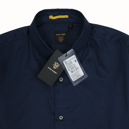 RARE RABBIT Elegant Midnight Blue Cotton Shirt
