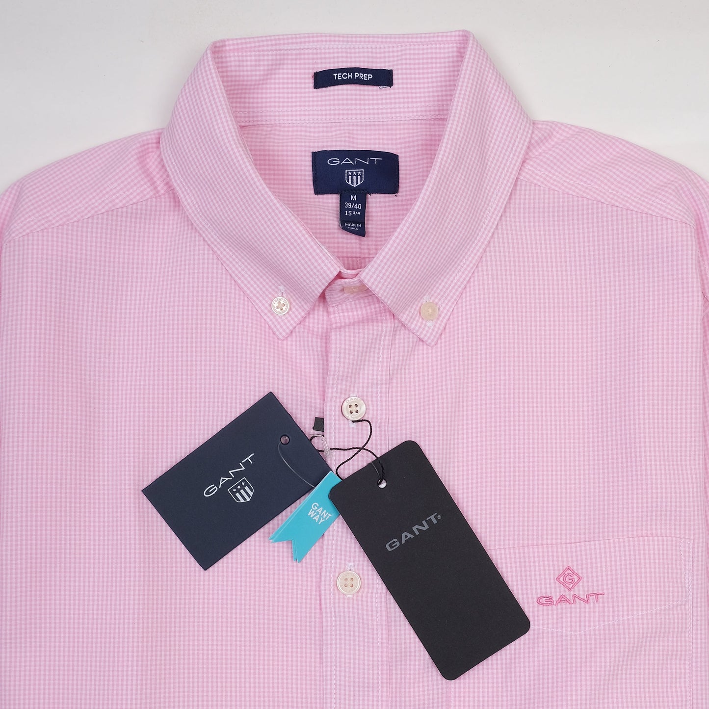 GANT Tech Prep Pink Check Button-Down Shirt