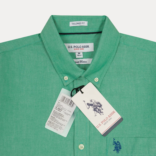 U.S. Polo Assn. Tailored Fit Seafoam Green Cotton Oxford Shirt