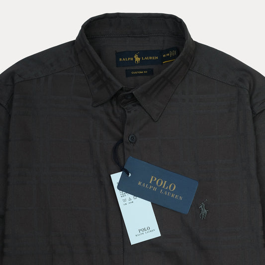 Ralph Lauren Custom Fit Plaid Elegance Shirt in Charcoal Whisper
