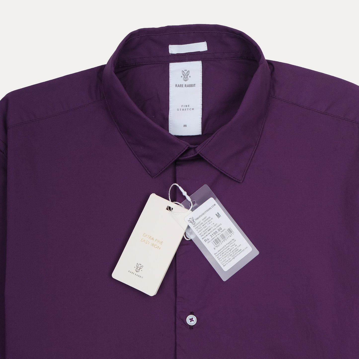 RARE RABBIT Elegant Amethyst Fine Stretch Shirt