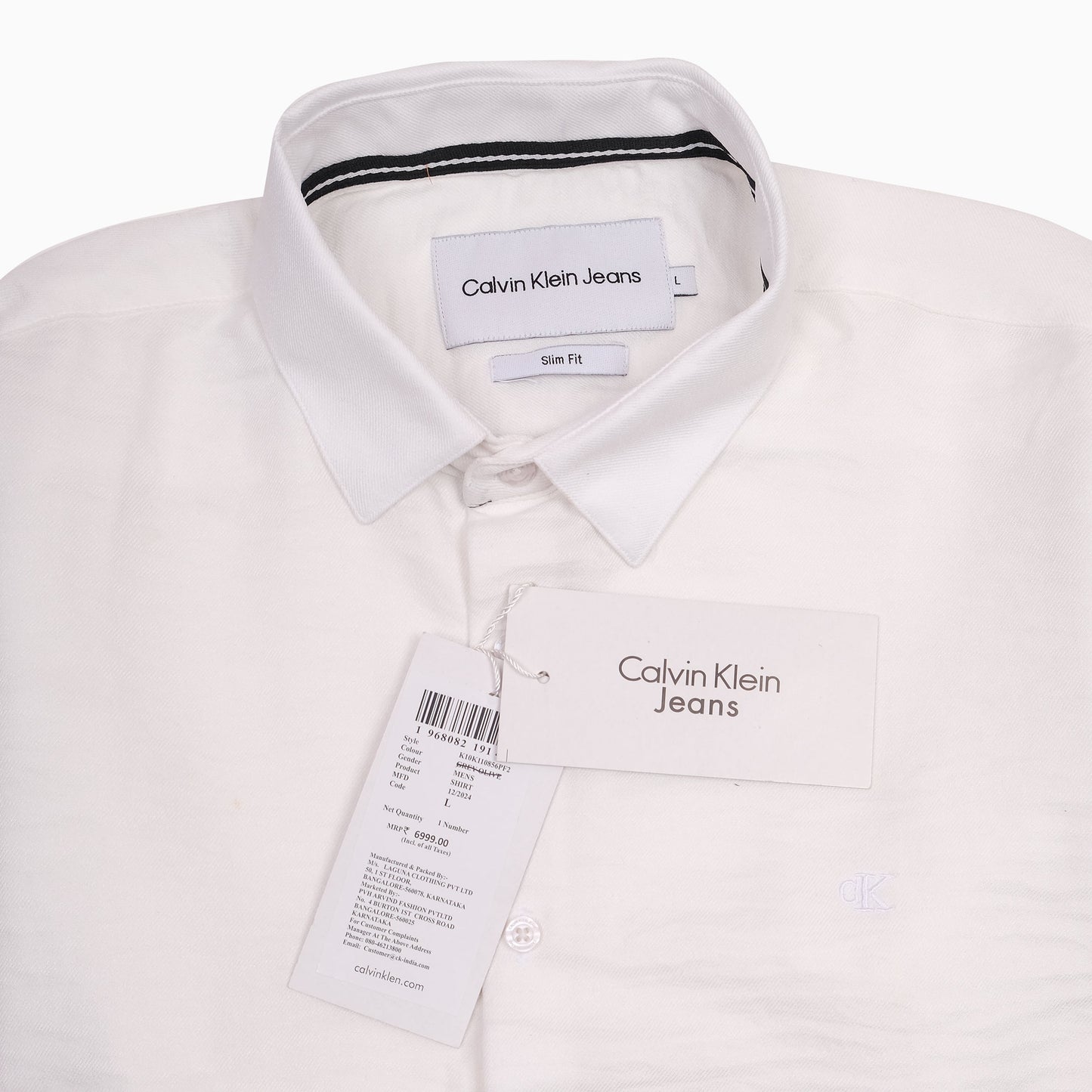 Calvin Klein Jeans Slim Fit White Dress Shirt