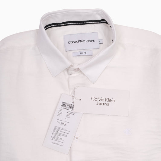 Calvin Klein Jeans Slim Fit White Dress Shirt