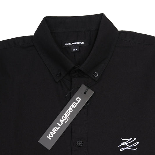 KARL LAGERFELD Elegant Midnight Black Button-Up Shirt