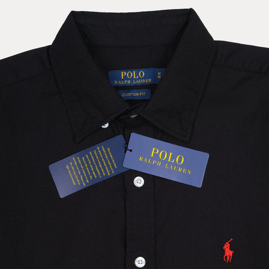 Polo Ralph Lauren Elegant Midnight Black Custom Fit Shirt