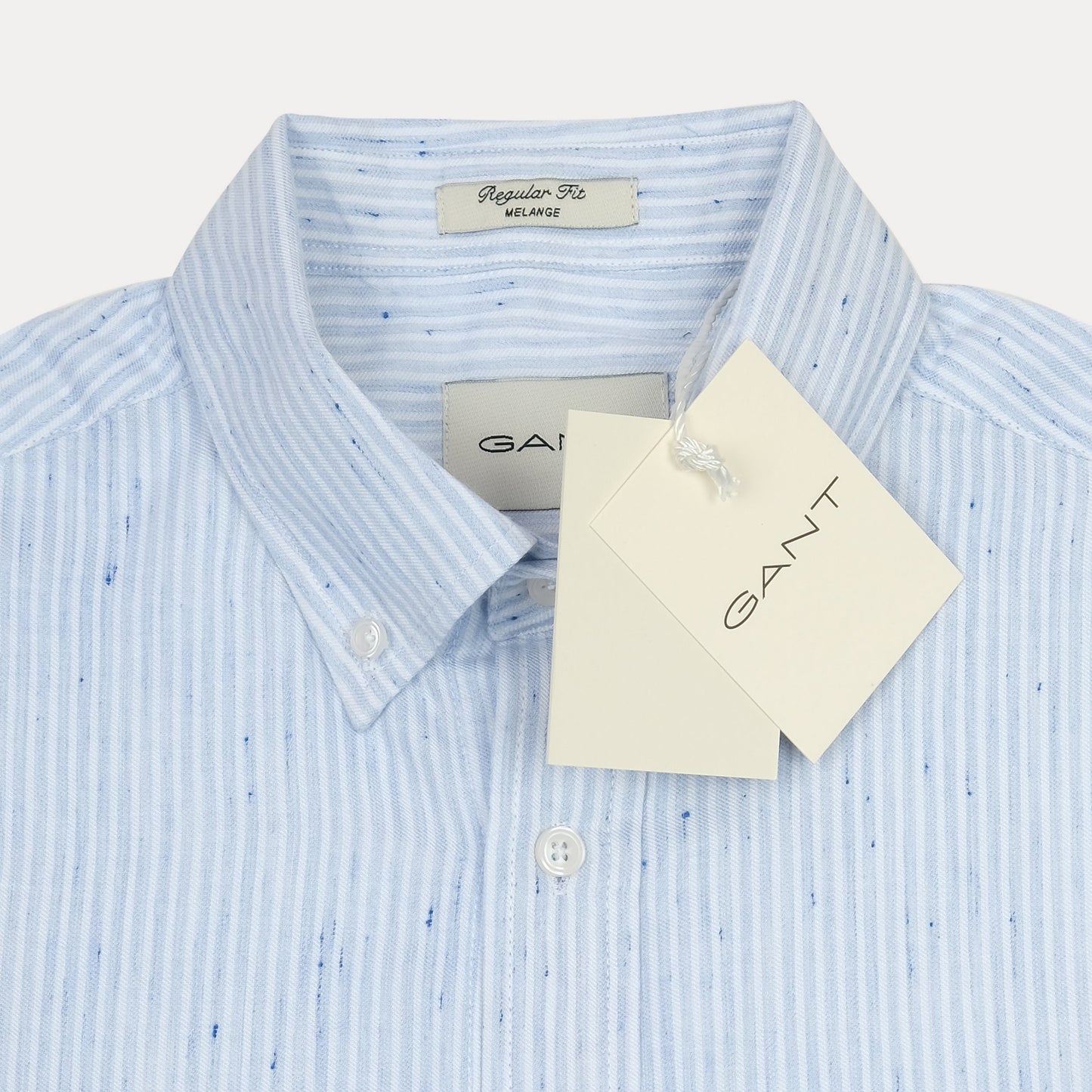 [Mélange Slub Linen] GANT Melange Striped Elegance Shirt in Sky Blue
