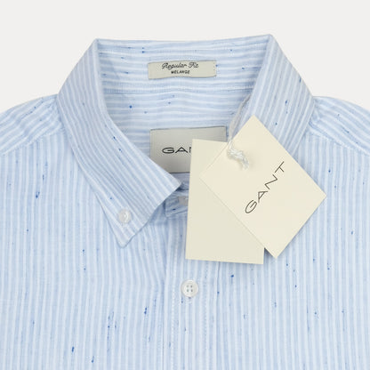 [Mélange Slub Linen] GANT Melange Striped Elegance Shirt in Sky Blue