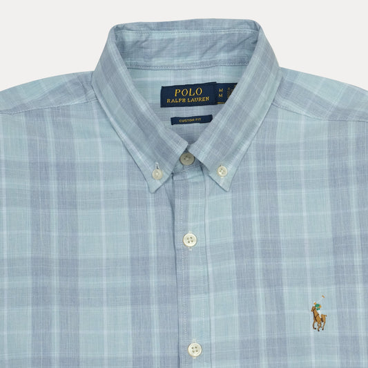 POLO RALPH LAUREN Custom Fit Plaid Button-Down Shirt in Blue