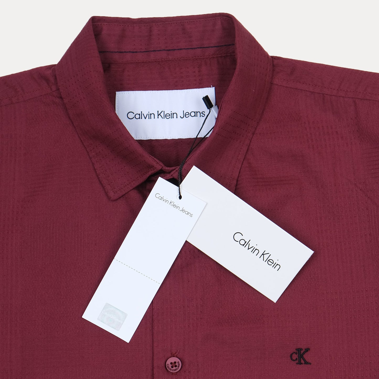 Calvin Klein Elegant Merlot Button-Up Shirt