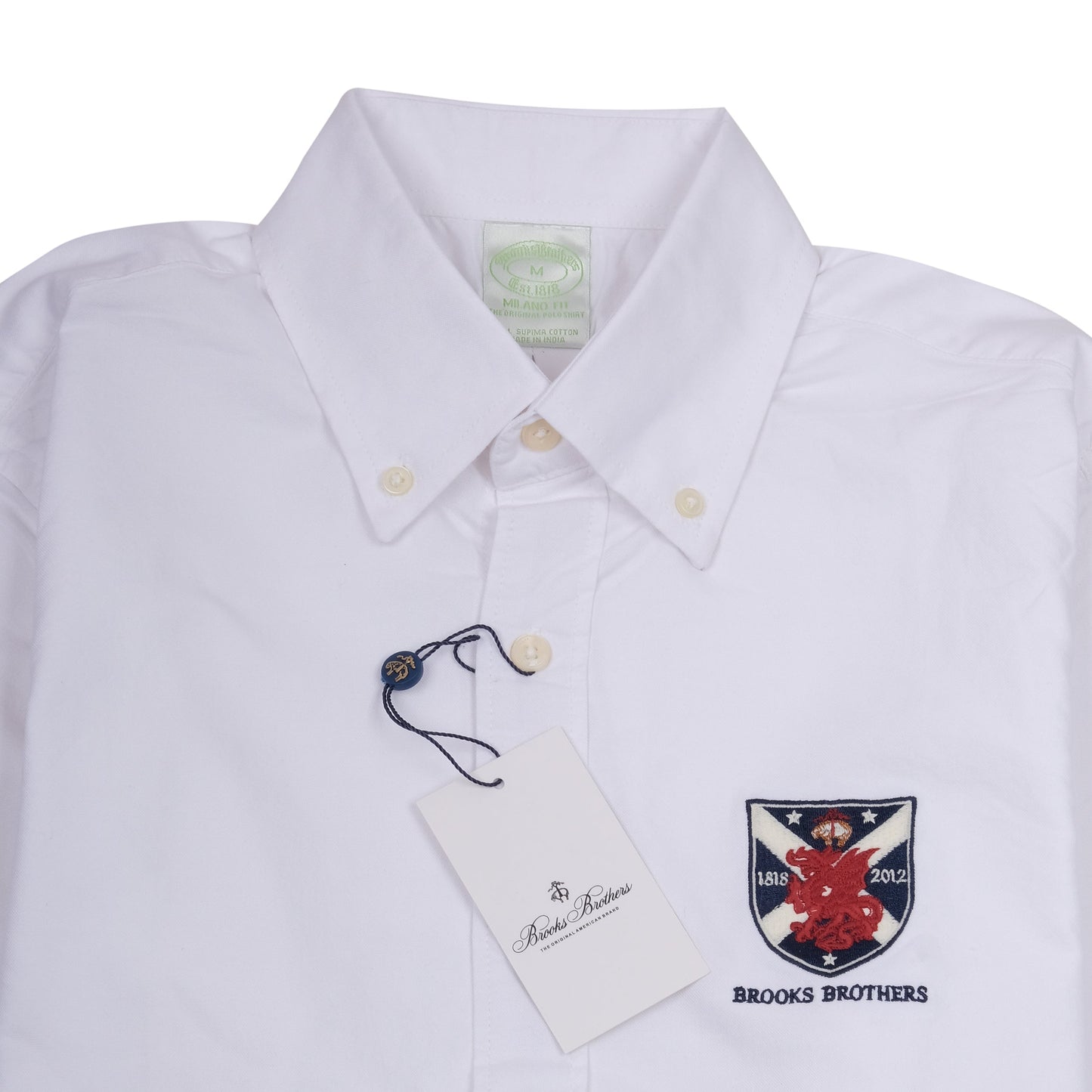 BROOKS BROTHERS Ethereal Cream Classic Fit Long Sleeve Oxford Shirt