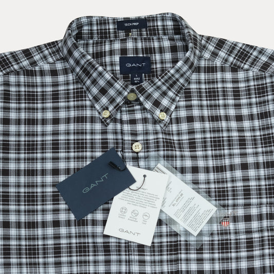 GANT Tech Prep Plaid Perfection Shirt in Charcoal Check