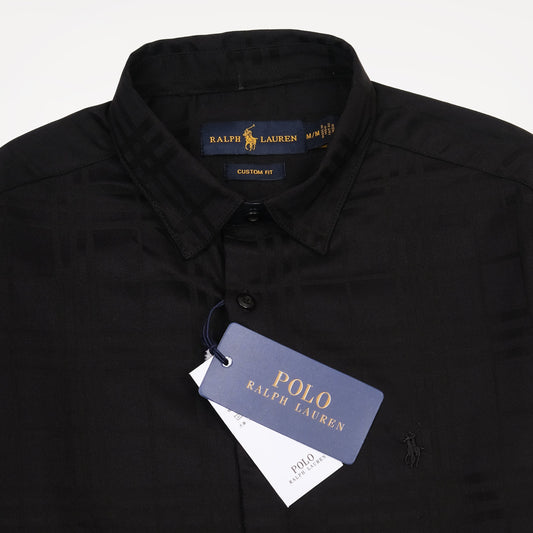 Ralph Lauren Elegant Midnight Black Custom Fit Shirt
