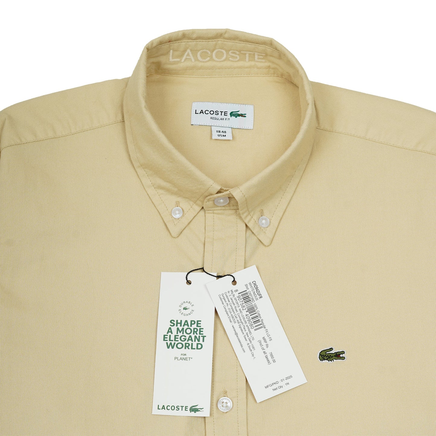 Lacoste Elegant Sandstone Button-Up Shirt