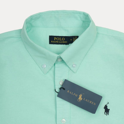 Ralph Lauren SLIM FIT Mint Green Button-Down Linen Shirt