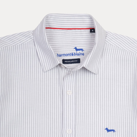 harmont & blaine Striped Elegance Shirt in Whispering Blue