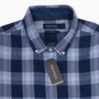 NAUTICA Slim Fit Plaid Button-Up Shirt