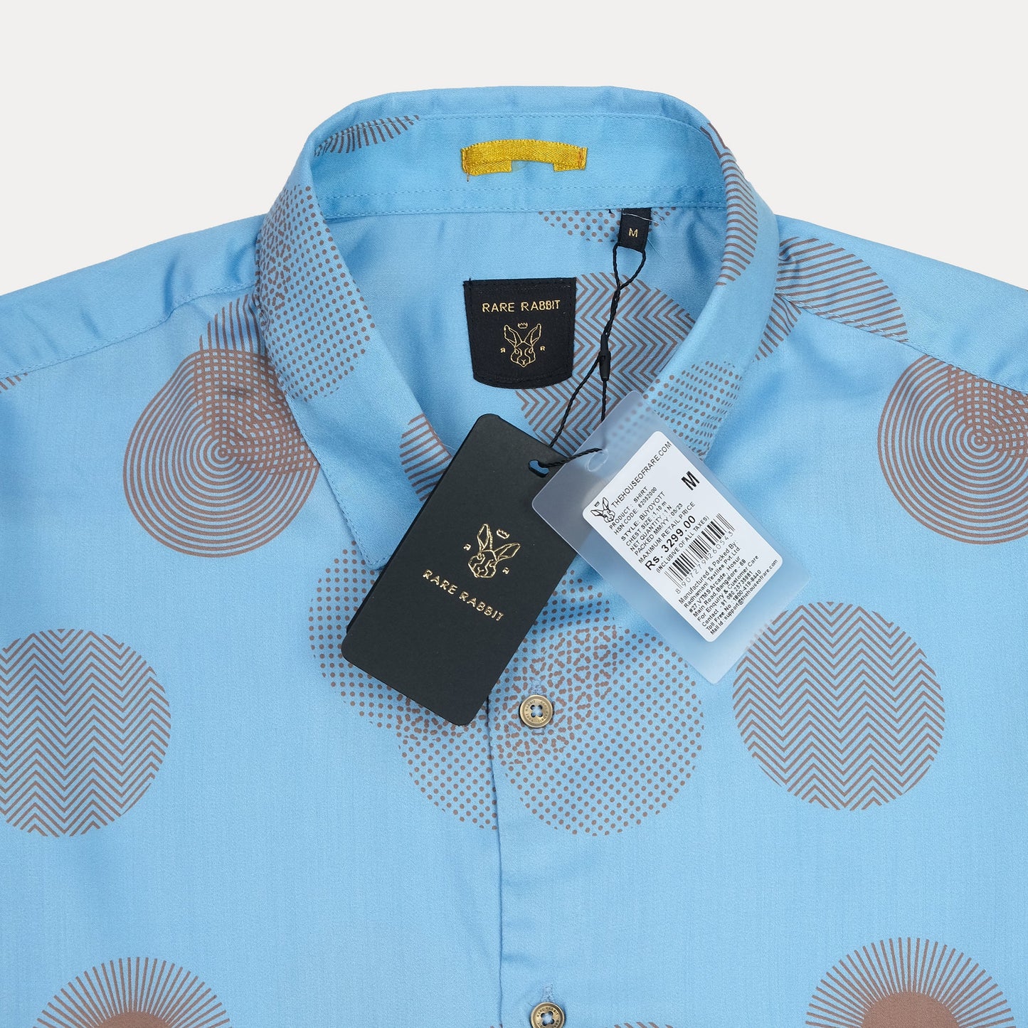 RARE RABBIT Whimsical Waves Long Sleeve Shirt in Sky Blue