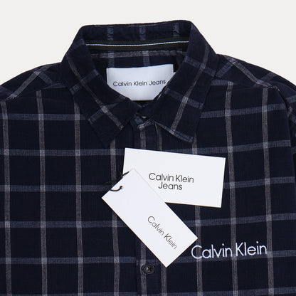 Calvin Klein Cozy Checkered Flannel Shirt in Midnight Plaid