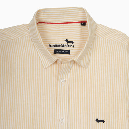 Harmont & Blaine Striped Regular Fit Shirt in Soft Yellow