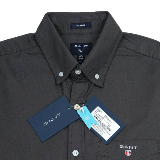 GANT Tech Prep Button-Up Shirt in Charcoal Elegance
