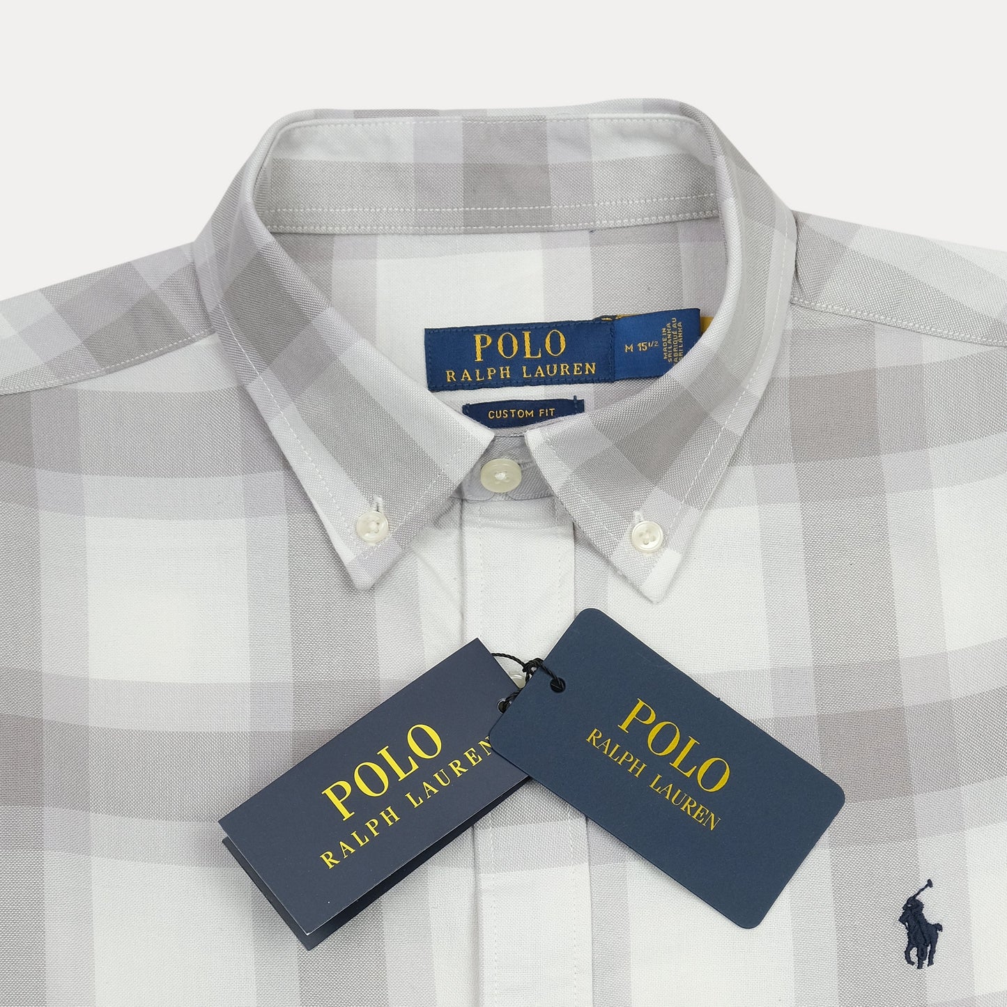 Polo Ralph Lauren Custom Fit Plaid Shirt in Misty Gray