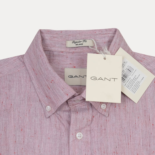 [Mélange Slub Linen] GANT Melange Button-Up Shirt in Blush Whisper