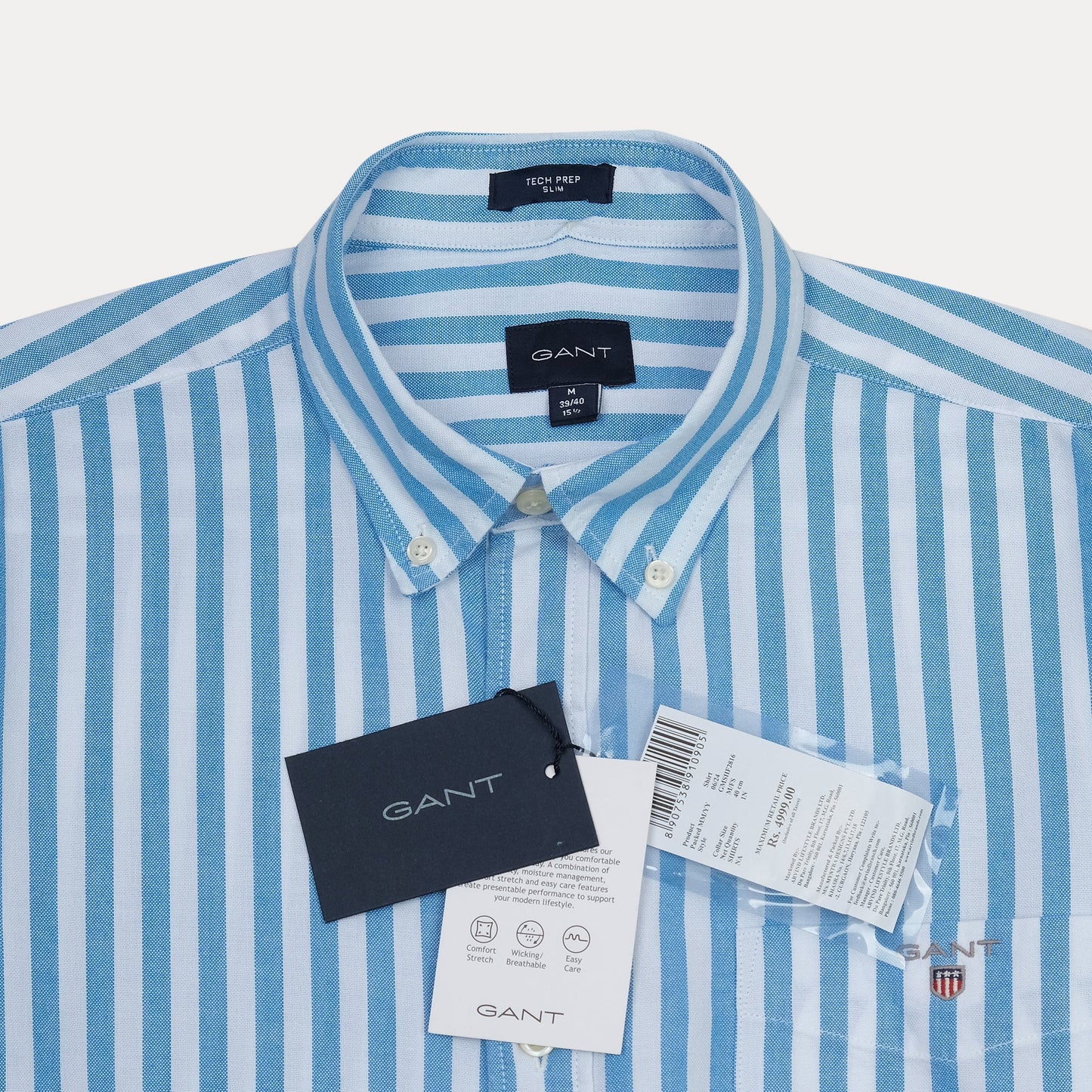 GANT Breezy Blue Striped Tech Prep Shirt