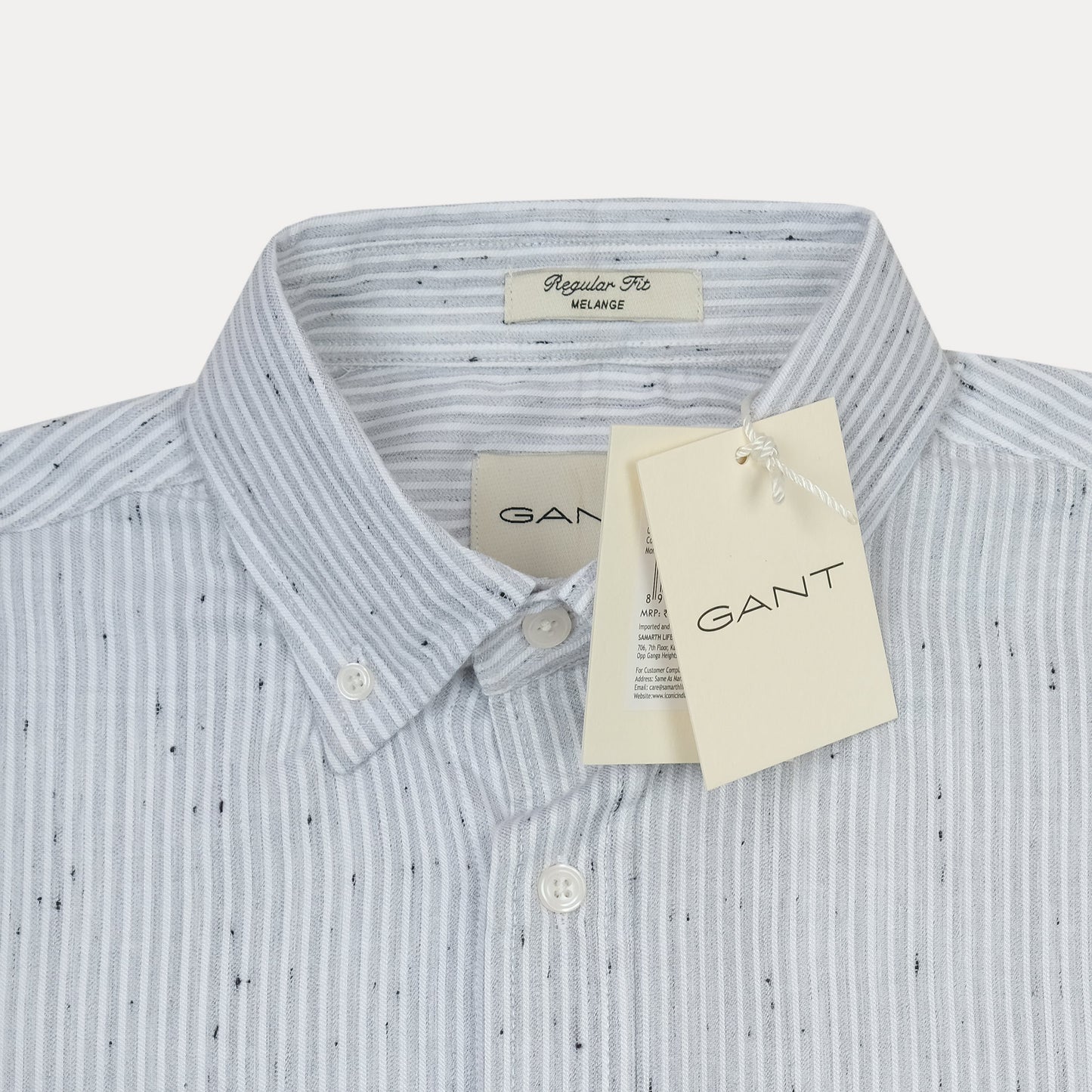[Mélange Slub Linen] GANT Melange Striped Elegance Shirt in Soft Sky