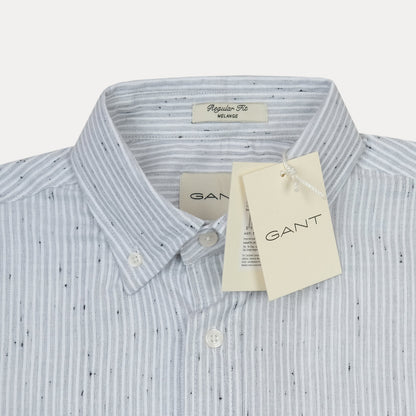 [Mélange Slub Linen] GANT Melange Striped Elegance Shirt in Soft Sky