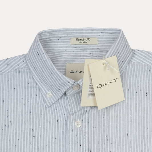 [Mélange Slub Linen] GANT Melange Striped Elegance Shirt in Soft Sky